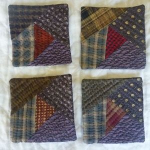 4 Fabric Coaster Japanese Quilt handmade